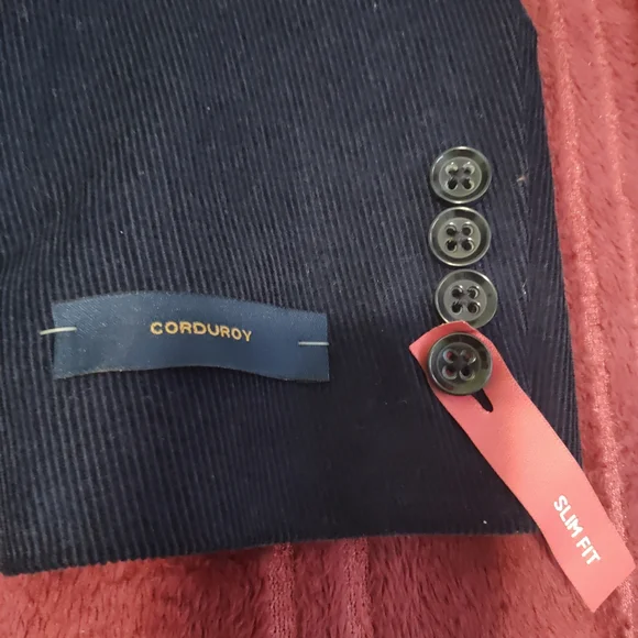 Stafford Classic Corduroy Navy Blazer - Picture 12 of 16